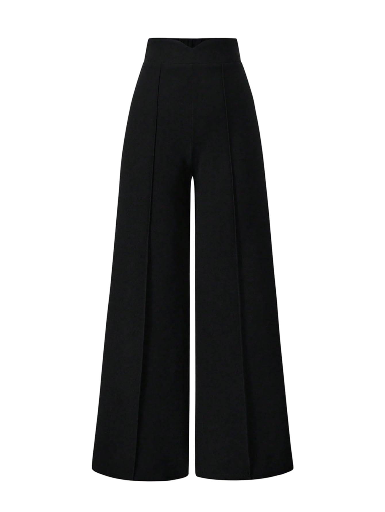 GORGLITTER Womens Elastic Wide Leg Palazzo Pants High Waisted Stretchy Front Seam Business Casual Pants