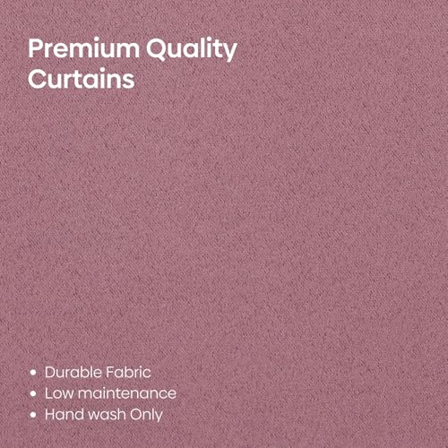 Image of Rivermoor 5 Feet Blackout Curtains Set of 1 | Solid Window Curtain for Living Room & Bedroom | Dusty Rose | 80% Room Darkening | 250 GSM | Acrylic Eyelet | 114 x 152 cm