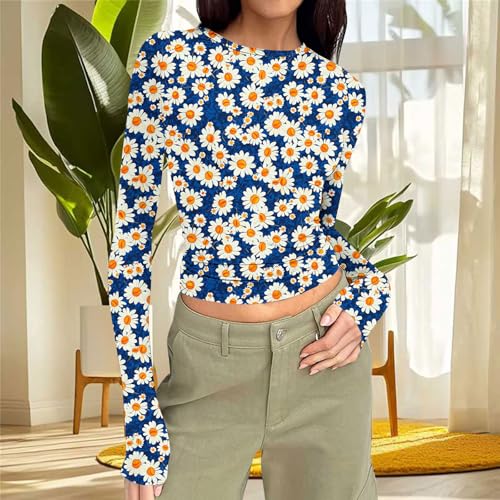 Long Sleeve Shirts for Women Fall Fashion 2025 Basic Crop Tops Cute Printed Going Out Slim Fit Y2K Clothes Teen Girls2
