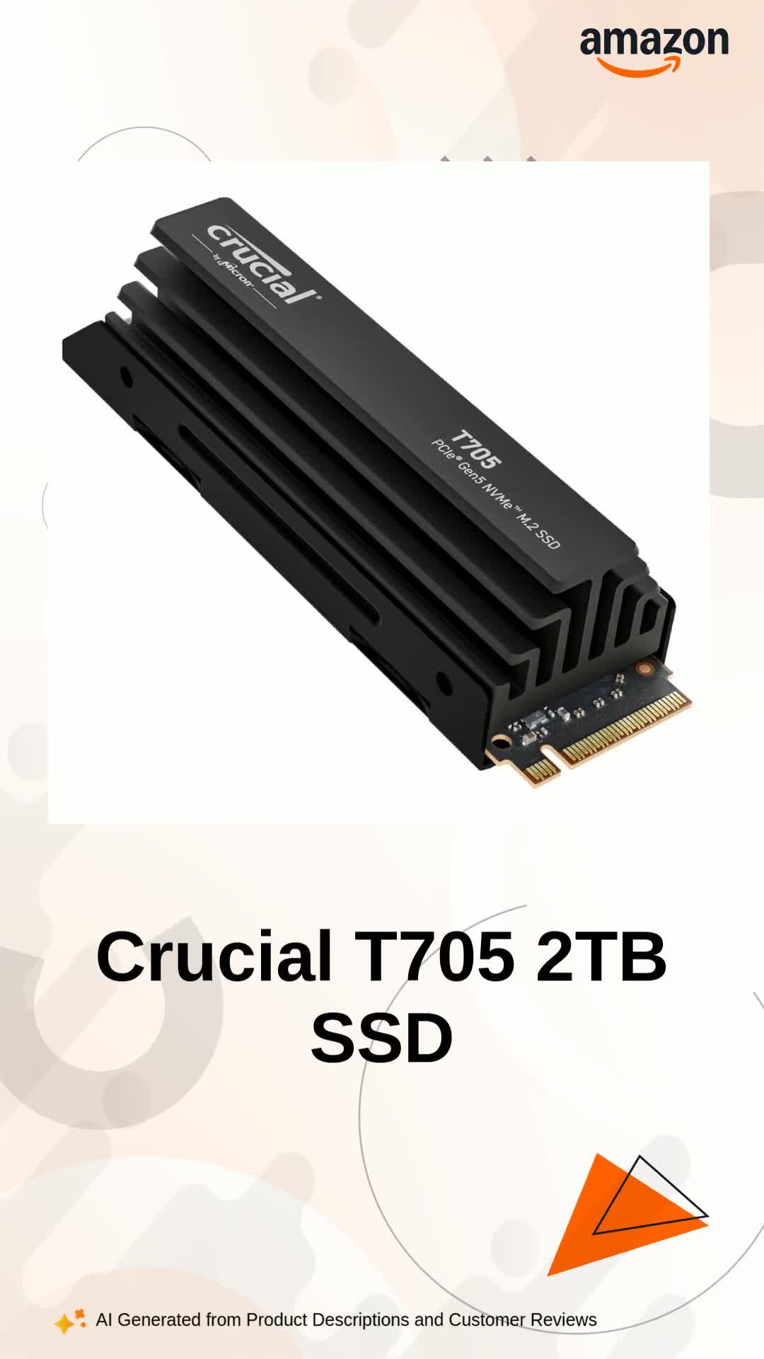 Crucial T705 2TB PCIe Gen5 NVMe M.2 SSD