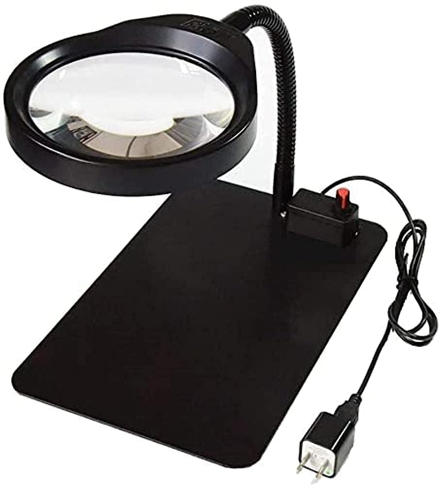 Lupas, Lámpara de Aumento LED de Escritorio Brillo Ajustable Manguera de Curva Flexible Mantenimiento Lectura Iluminación Lupa/5* Vision