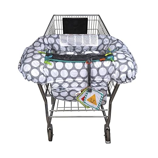 Boppy Preferred Shopping Cart and Restaurant High Chair Cover, Gray Jumbo Dots
