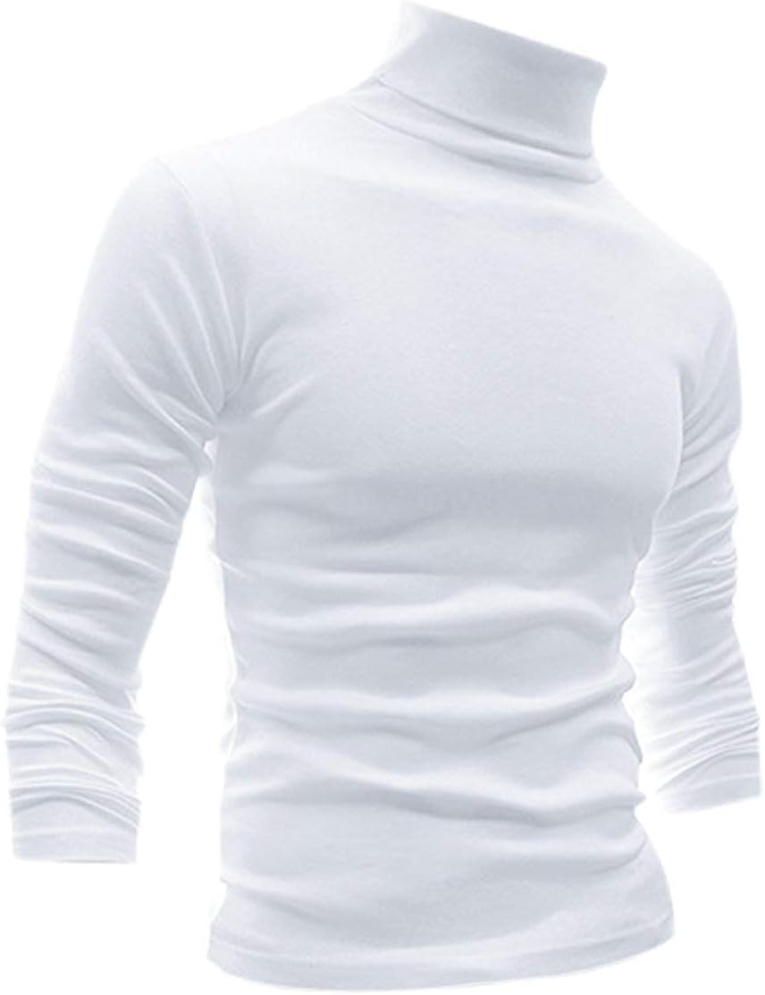Sponsored Ad - Men's Slim Fit Lightweight Long Sleeve Knitted Pullover Top Turtleneck Sweater T-Shirt