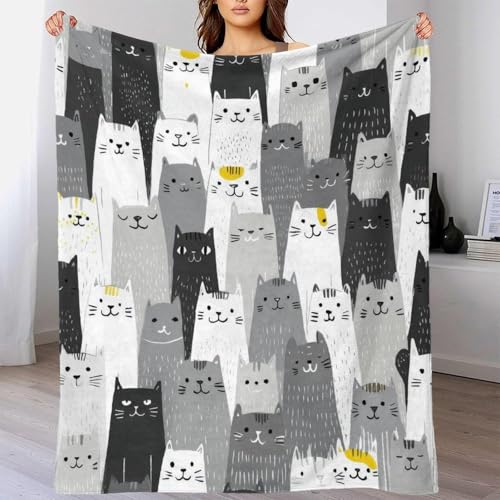 Plaid chat 150x200 couverture polaire microfibre dessin animé - 4