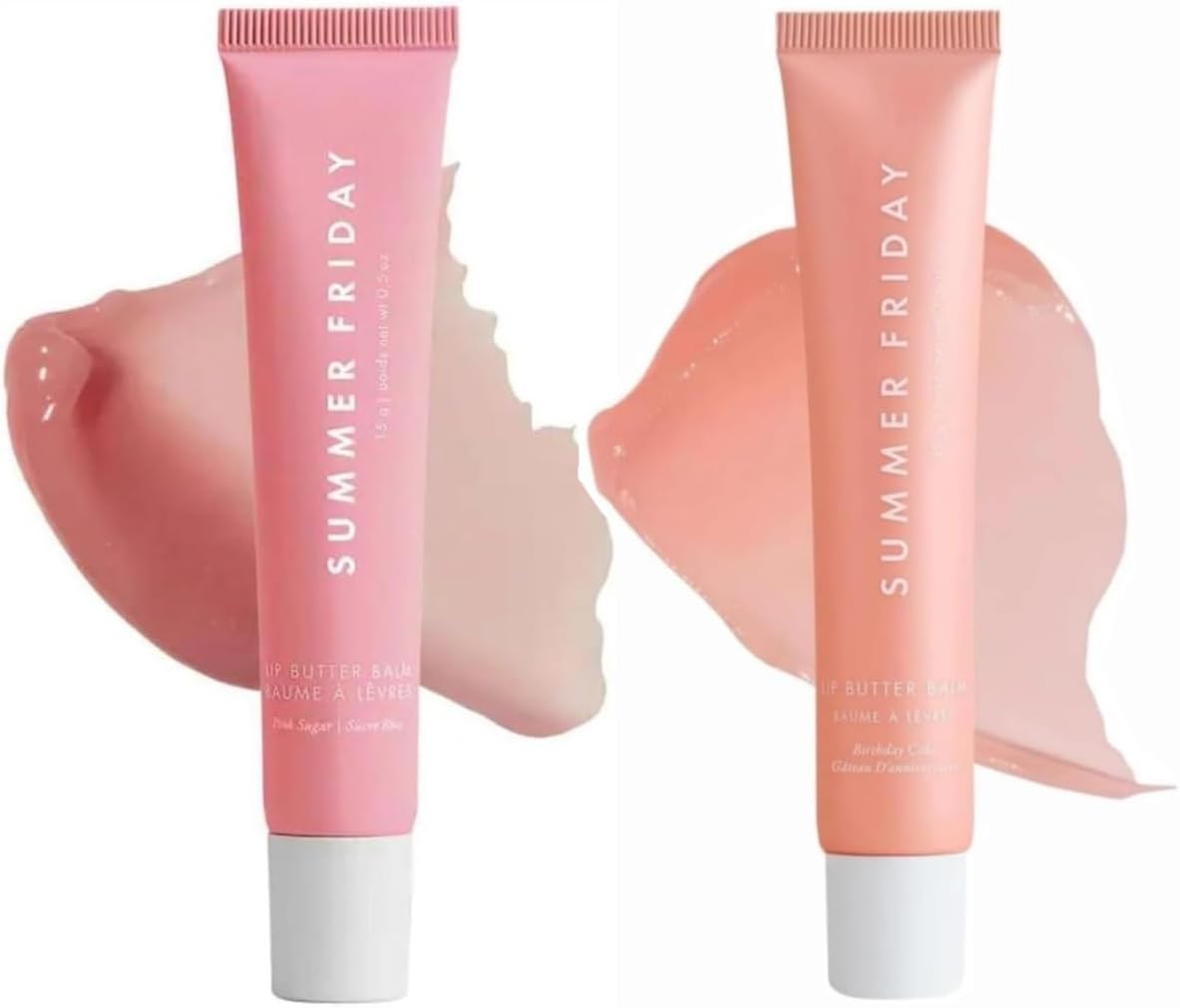 Summer Lip Balm Gloss Lip Oil Tinted Lip Balm Lip Mask Butter Conditioning Instant Brightened Moisture Dry Lips Hydration Sheer Tinted Soothing Pink Lip Care Shine Vanilla (2PC-A&D)