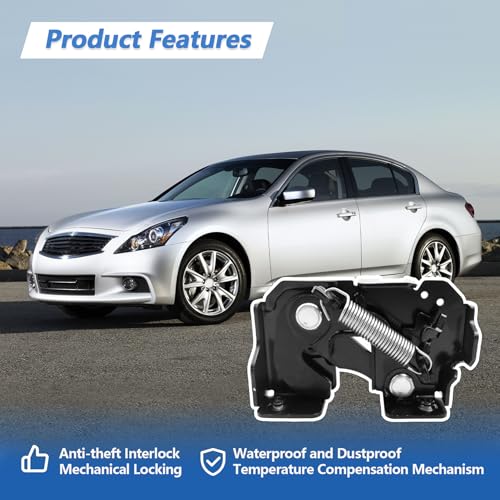 Hood Latch Lock Assy Left Driver Side Fit for Infiniti G25 G35 G37 Q40 Q60 for Nissan 370Z GT-R Replace 65601-JL60A by Sxqddz - Image 5