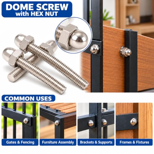 Image of By VP INDUSTRIES (Combo - 10 Pcs) M5x25 mm Stainless Steel Dome Cap Screw