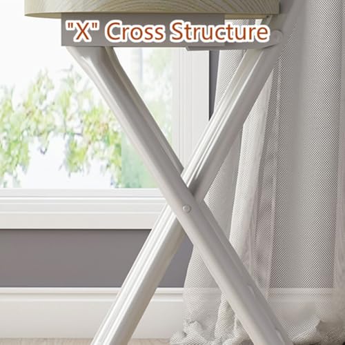 Tabouret de bar pliable de 18 pouces avec siège en bois gain de place - 7