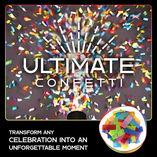 Image of Ultimate Confetti, Multicolor Biodegradable Confetti - Rectangular Fluttering Tissue Paper Confetti for Cannon and Launcher use - Best for Holidays, Birthday, Wedding, and Parties - 1 lb, 16 oz