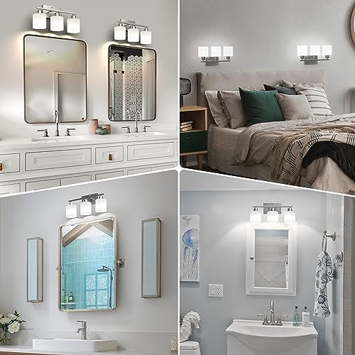 Image of 18 Inches Bathroom Light Fixtures Over Mirror Brushed Nickel