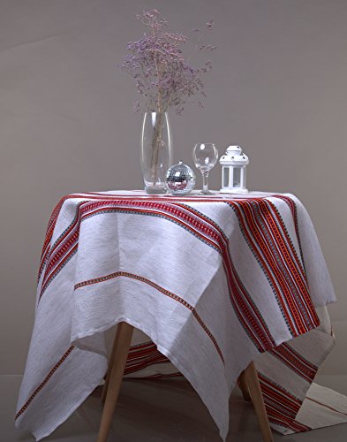 Rushnichok Thanksgiving Day Sale Decorative Ukrainian Ornament Tablecloth Ethnic Gray red Black 150x150 cm / 59