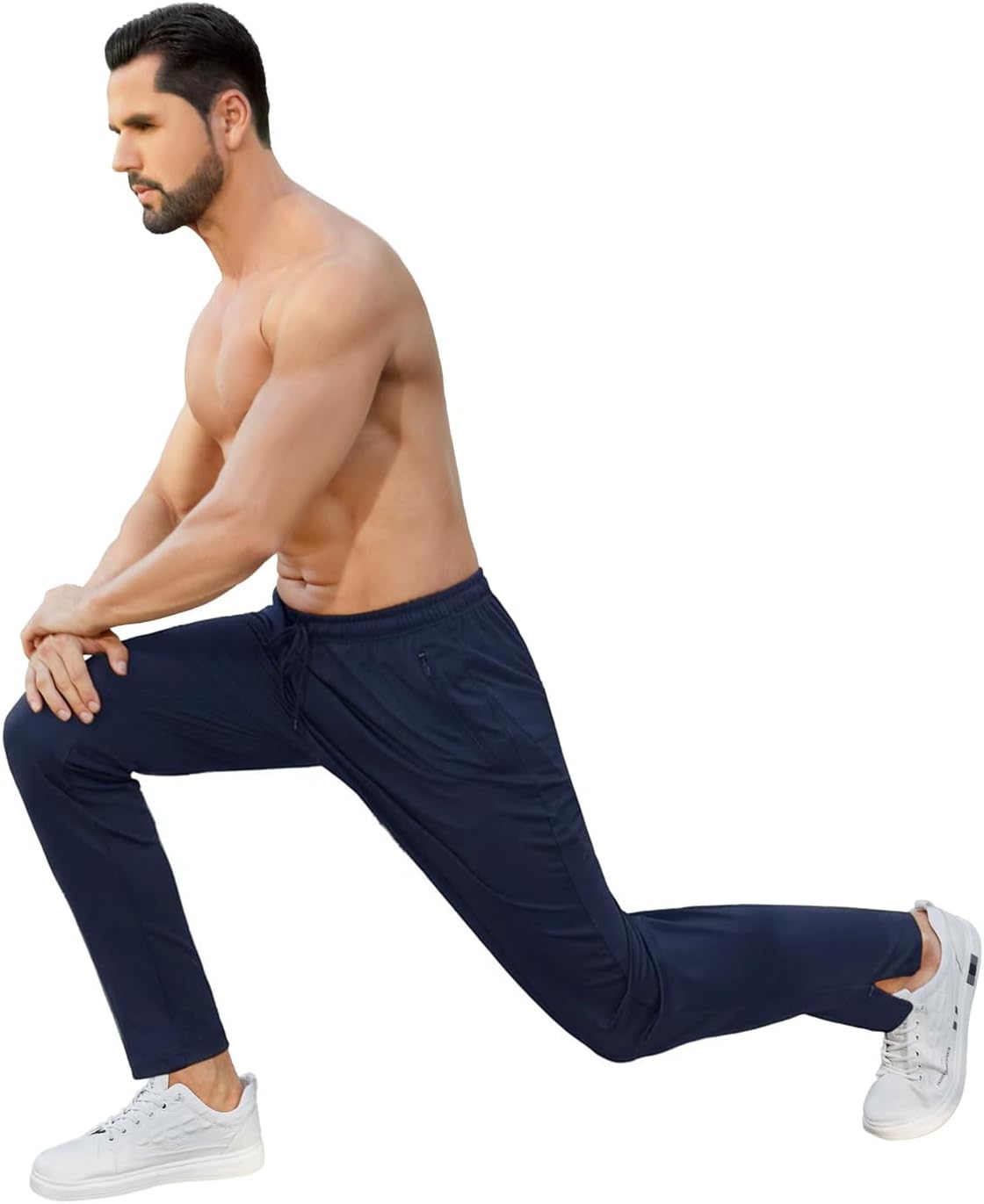 Auxo Men Joggers Pants Track Traning Running Athletic Workout Pants with Ergonomic Design and Ankle Zippers