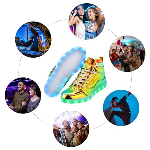 Image of Light Up Shoes Men Women LED Shoes USB Charging Adult High Top LED Sneakers Glow in The Dark Footwear for Dancing Party Festivals Festivals