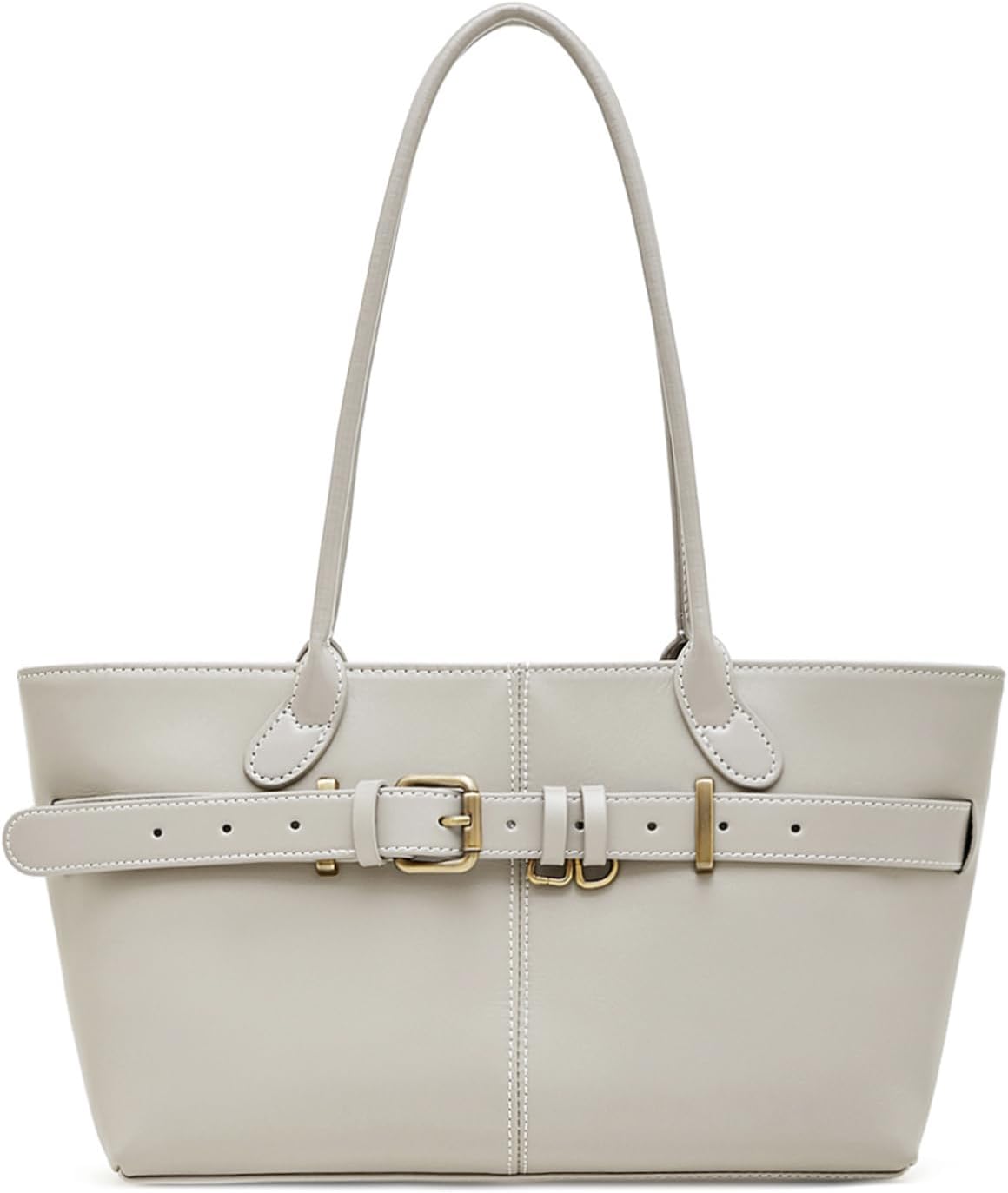 Leather Shoulder Bag for Women, Structured Tote Bag for Work and Everyday, Classic Top-Zip Handbags