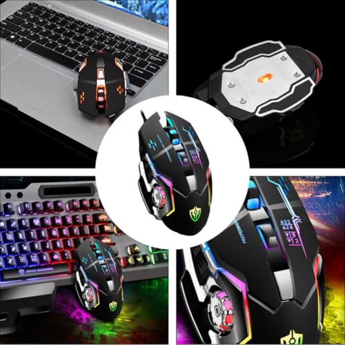 Ratón gaming cable Beaupretty metálico de alta resistencia con 6 botones programables y luces led 4
