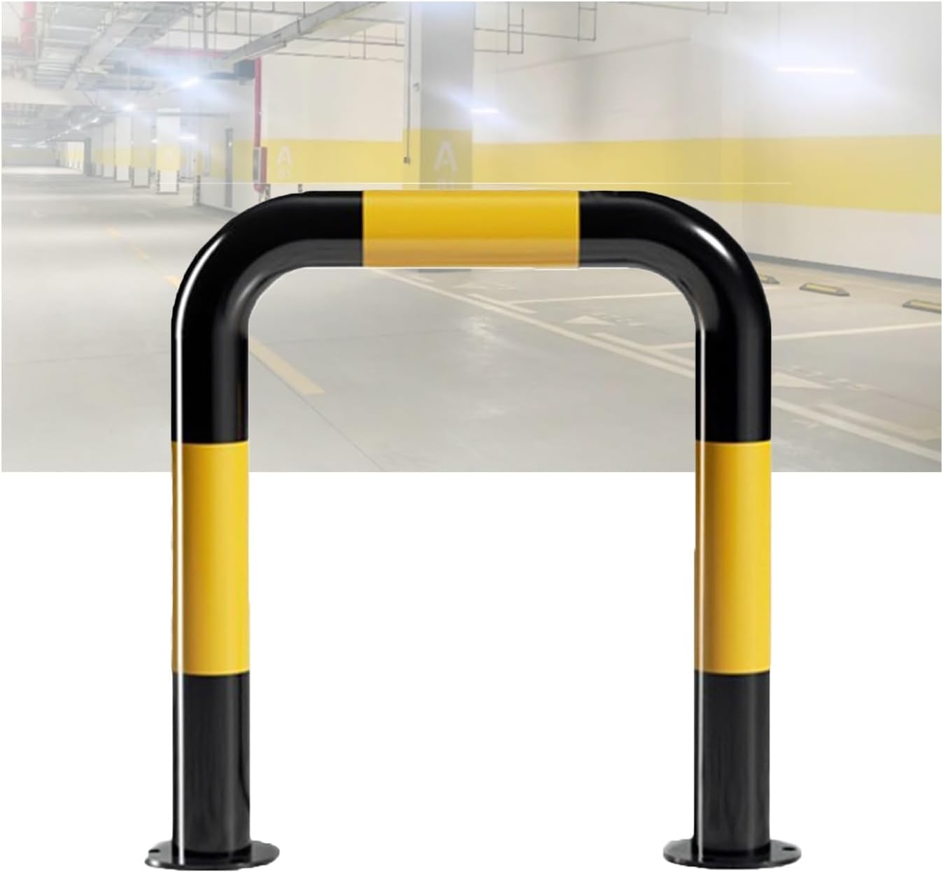 U Shape Security Bollards, Parking Space Traffic Warning Posts Length 50/100Cm,for Garage Parking Space Roadside,50x60x0.15cm