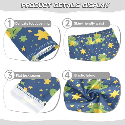 Frog and Star Blue Girls Leggings Athletic Pants Tights Stretch Bottom3