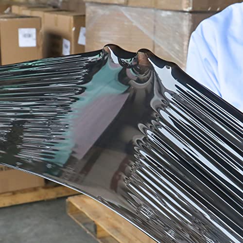 3 Rollen Schwarz Plastikfolie 500mmx250m für die Verpackungs,Umzugsfolie für industrielle Verpackung,Dehnbar, Manuell Strechfolienrolle,BOMEI PACK