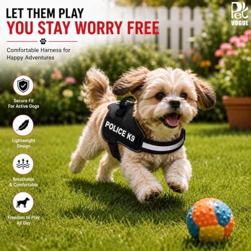Image of PetVogue Dog Harness, No-Pull Reflective Dog Vest, Breathable Adjustable Pet Harness with Handle for Outdoor Walking - No More Pulling, Tugging or Choking (Black, S)
