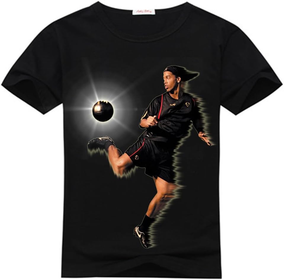 Ronaldinho logo Men's classic Black T-shirt Large