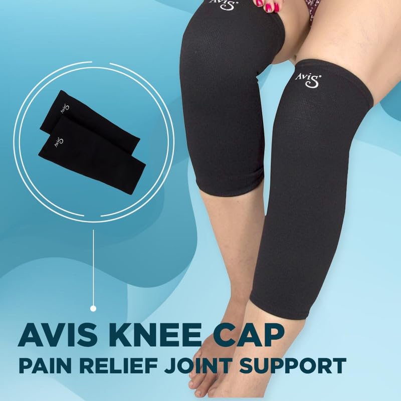 AVIS Knee Cap Pain Relief Joint Support Compression Gym Running Cycling Knee Guard for Men and Women - Large 2
