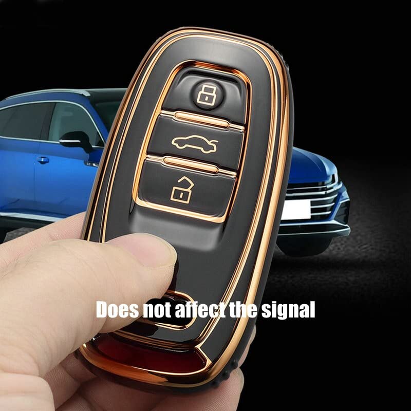 Image of BKN TPU Premium Car 3 Button Remote Key Cover Case for Audi Smart Key Audi A1 A3 A4 A5 A6 A7 A8 Quattro Q3 Q5 Q7 2009-2015 - Multicolor, 1pcs