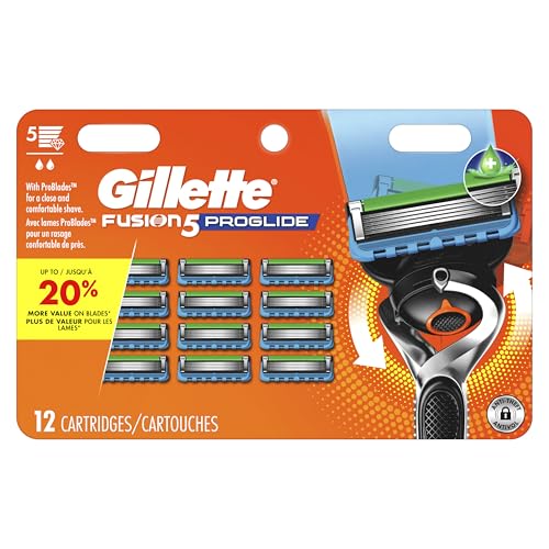 Gillette Fusion5 ProGlide Razor for Men, 12 Blade Refills with Pr...