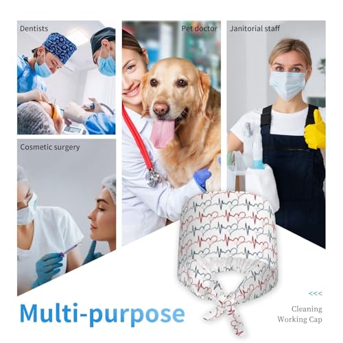 Image of Unisex Adjustable Surgical Sweatband - Elastic Bandage Cap - Scrub Caps for Nurse Working Cap