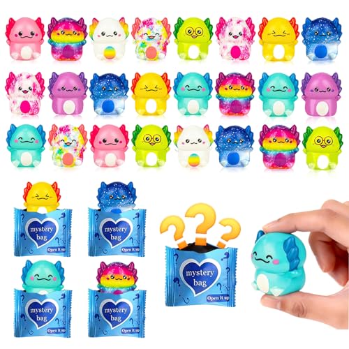 Animal Squishy Toys Mystery Bags for Kids Slow Rising Foam Animal Squishies Blind Bags Mini Animal Mystery Box Toys 20 PCS Party Favors for Classroom Prizes (Little Dragon)