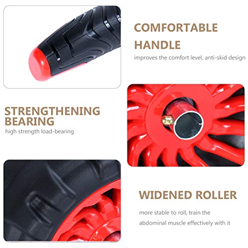 Roda fitness Besportble com joelheira para treino, equipamento de exercício com roda de rolo de ABS