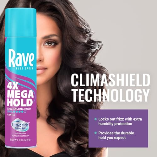 Rave Spray Fijador Cabello 4 Piezas Resistente Larga Duración miniatura 5