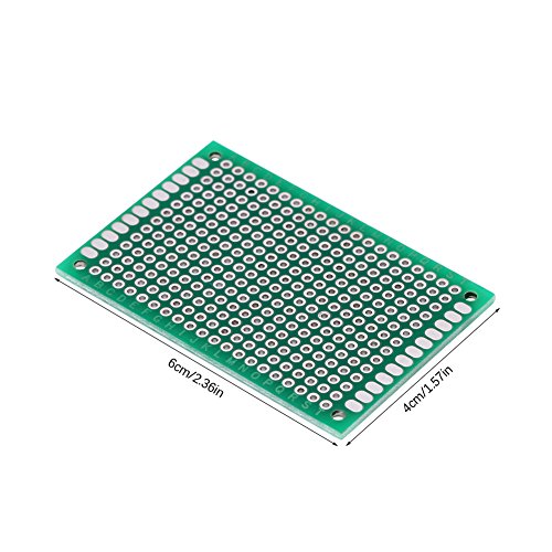 Yosooo Universal Circuit Board, Prototyping Circuit Board Double-Side Prototype PCB Universal Printed Circuit Board 4 x 6cm 10 Piece