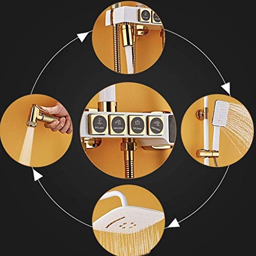 Sistema de ducha, columna de ducha con pantalla digital inteligente, juego de ducha moderno con pantalla LCD montado en pared miniatura 2