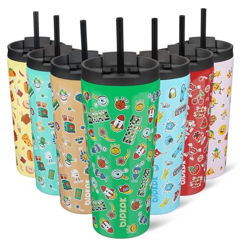 Image of BJPKPK 22 oz Coffee Tumbler with Straw, Insulated Stainless Steel Cup