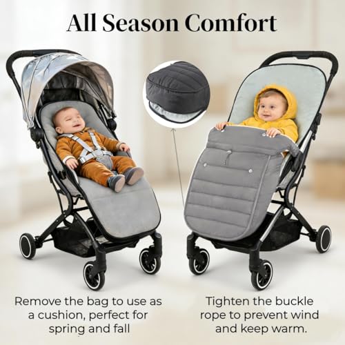Image of 2 in 1 Baby Stroller Cushion Bunting Bag Removable Windproof Footmuff Toddler Warm Pushchair Seat Mat Cushion Outdoor Thicken Cushion Kids Warm Leg Protector Bag Stroller Liner