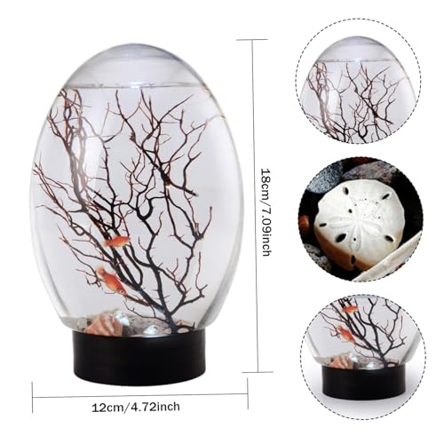 Mini aquarium de bureau autonome sans changement d'eau éclairage LED - 4