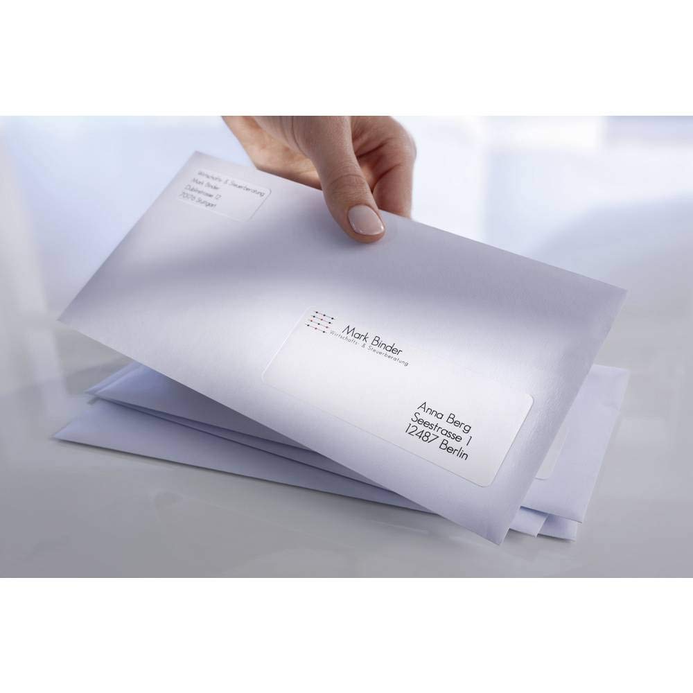 Avery Italia L7159-100 Etichette adesive in Carta Bianca, 100 Fogli A4, rettangolari 63,5x33,9mm, 24 Etichette per Foglio, Adesivo Permanente, stampanti Laser