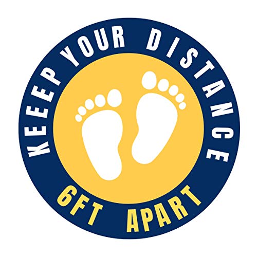 Adesivos de piso Social Distance, decalques de piso de segurança, pacote de 5 cm, design de alimento