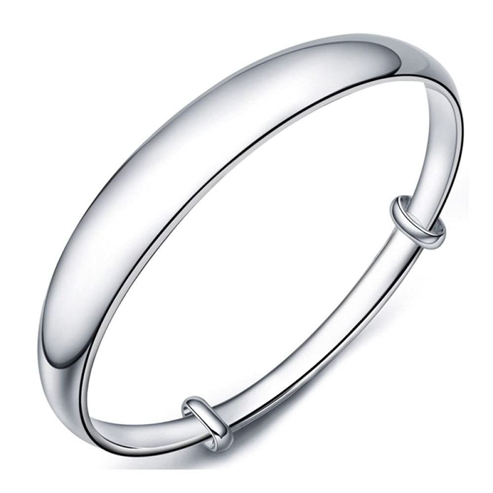 Braccialetti a Catena con Polsino in Argento Sterling Moda, Bracciale in Argento Sterling 925 con lucidatura a Mano Bracciale con Polsino Regolabile da Donna Gioielli in Argento