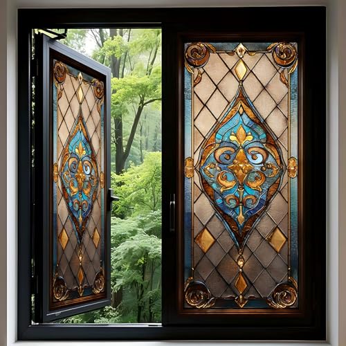 Vinilo decorativo estilo vidrio vitral de 17.5x39.4 pulgadas miniatura 5