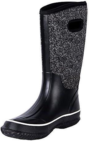 WTW Women's Rubber Rain Boots - Mid Calf Waterproof Insulated Neoprene Muck Boots Outdoor Hunting Barn Boots for Women