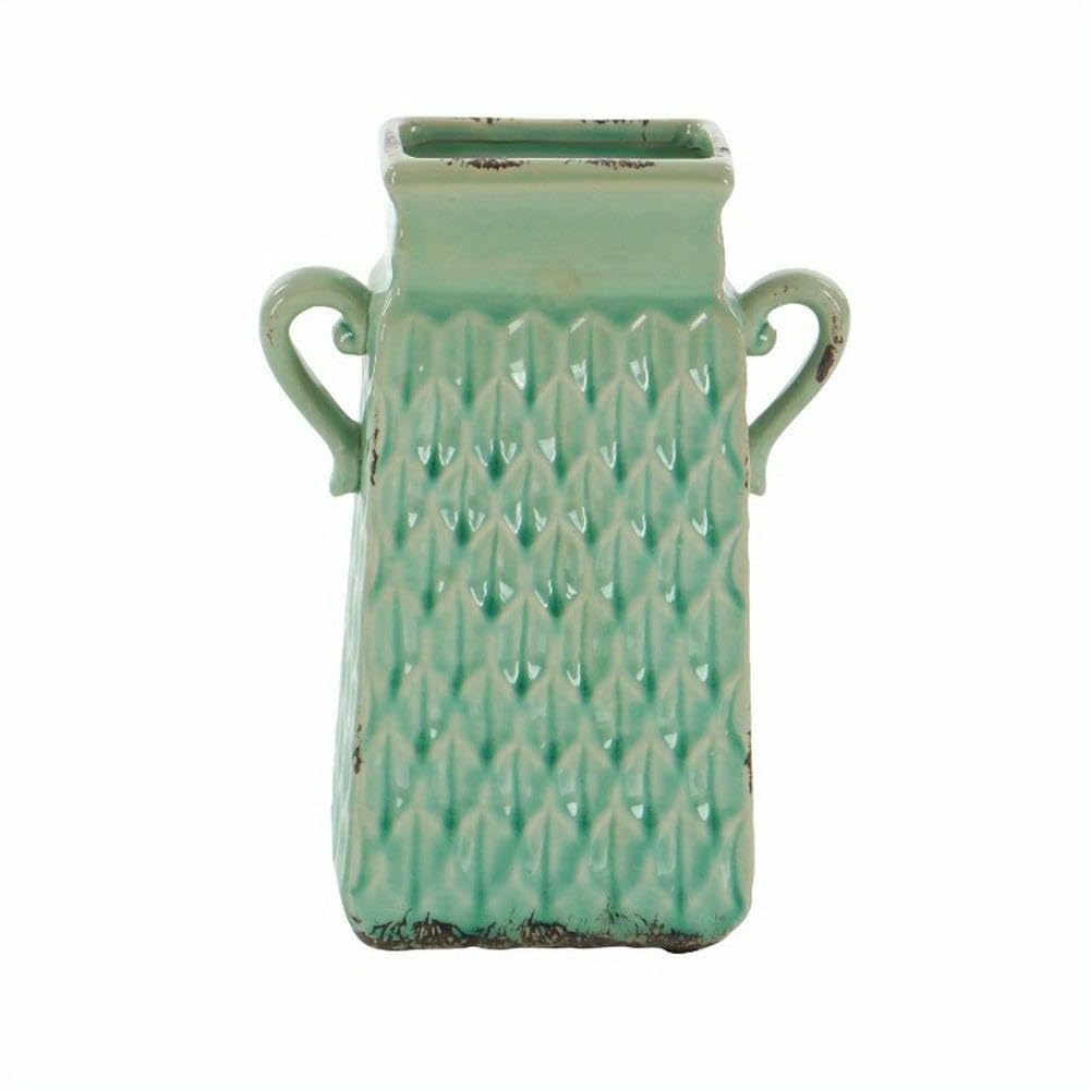 Vasi in Ceramica Multicolore Larghi 7" e Alti 10" con Manici, Set da 3