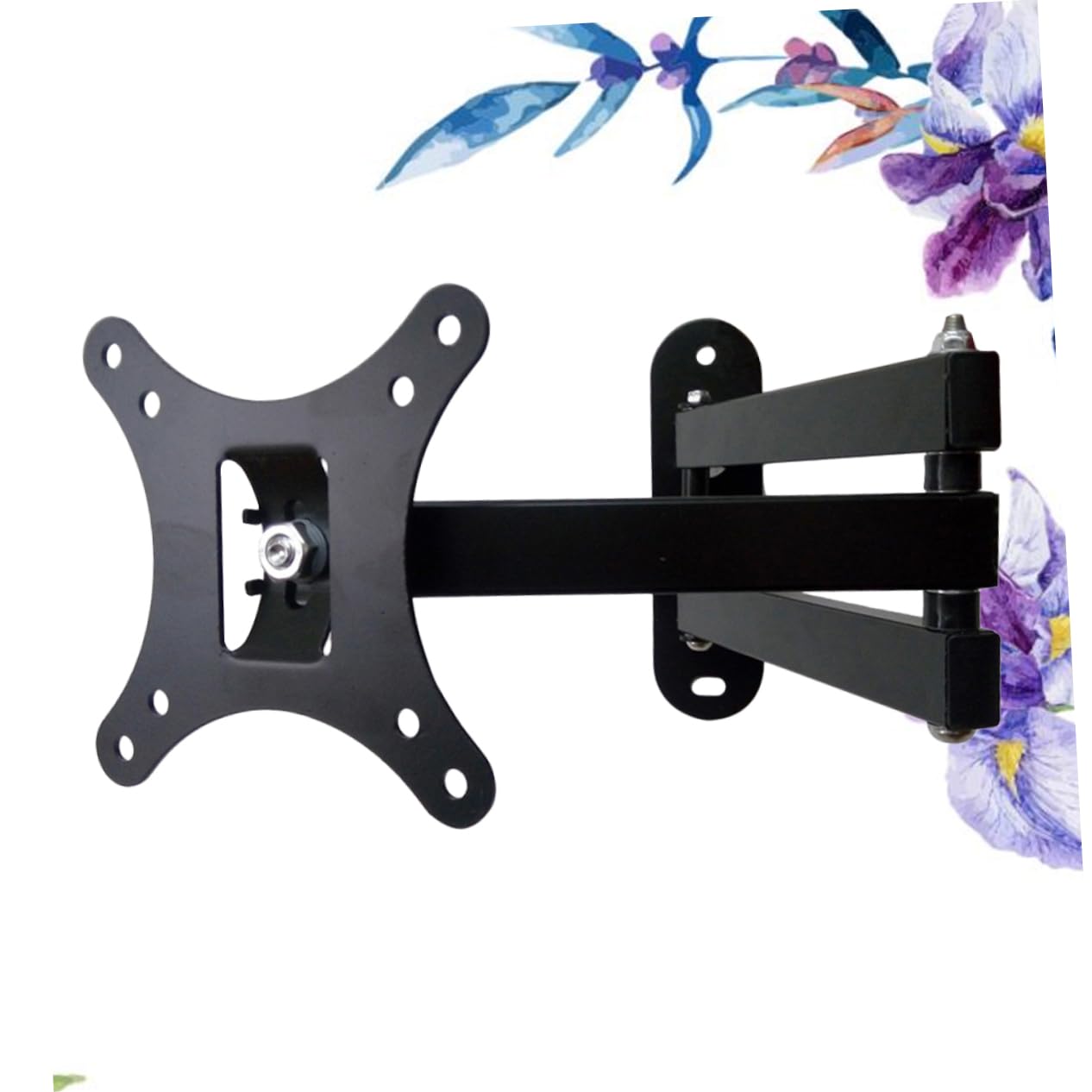 Supporto Tv da Parete Fisso per Monitor LED 15-27 Pollici | Angolo Inclinazione 15°, Portata 10kg, Metallo Nero, per Ambienti Commerciali e Intrattenimento