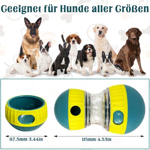 Rolling Feeder Hundespielzeug, Langlebig Hundespielzeug Intelligenz, Intelligenzspielzeug für Hunde, Slow Food Snackball Hund Zur Verbesserung der Verdauung Für Hunde Aller Größen Geeignet (Grün)