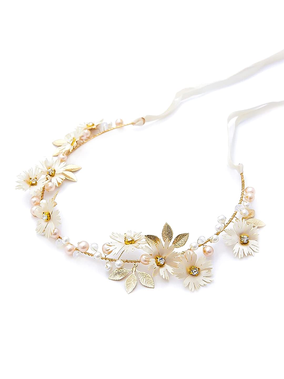 Yellow Chimes Tiara for Women and Girls Floral Hair Vine for Women Gold Bridal Hair Vine Tiara Headband Hair Accessories Wedding Jewellery for Girls and Women Bridal Hair Accessories for Wedding. (B09P8HBY36) Amazon Price History, Amazon Price Tracker