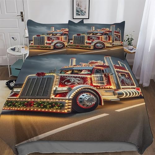 Housse couette camion microfibre douce parure lit sans pli 200x200 - 2