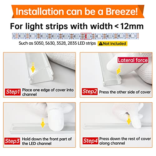Muzata MZZ188 6Pack 3.3Ft/1Meter U Shape Led Aluminum Channel System thumb #5