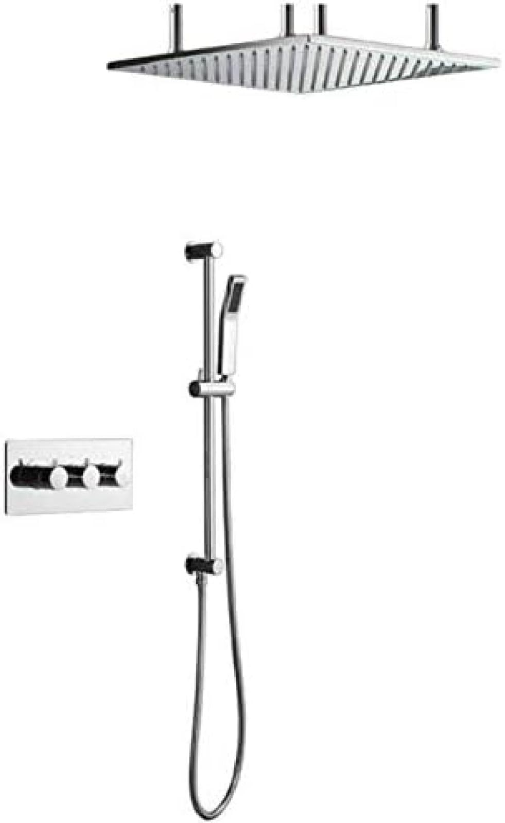 Rainfall Shower Faucet Set 20 Inch Embedded Stainless Steel Shower