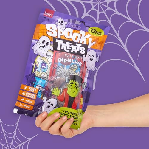 Becky’s Spooky Treats 3x100g – Bunter Mix aus je 12 veganen, glutenfreien und halal Süßigkeiten – Ideal für Halloween, Kindergeburtstage, Partys und Gäste – Leckere Nascherei für gruselige Momente