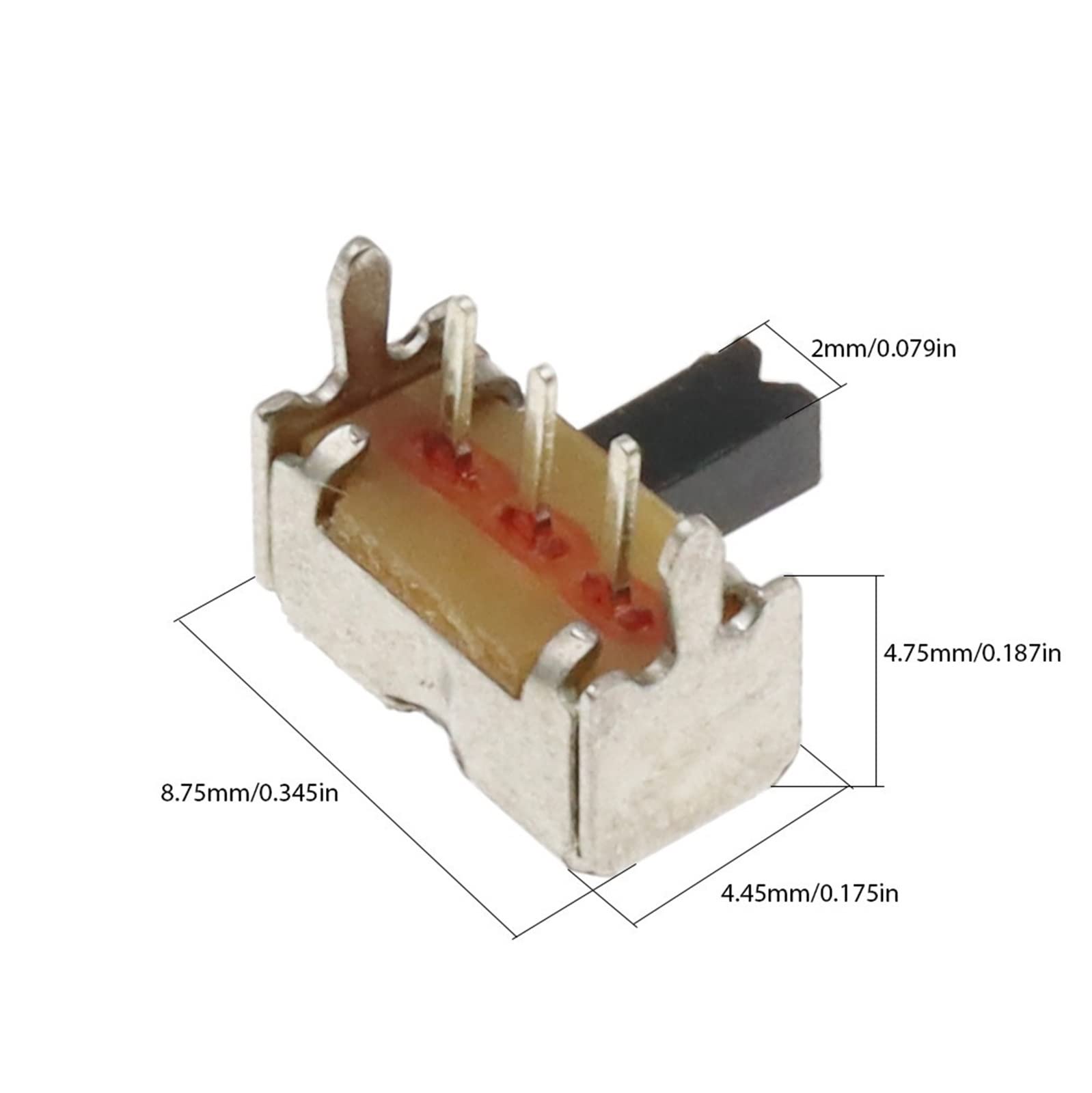 Interruptor de Palanca SK12D07, PCB de 3 Pines, 2 Posiciones, 1P2T, SPDT, SK12D07VG4, Altura del Mango, 4mm, Interruptor Deslizante en Miniatura, Perilla Lateral (Size : 10PCS)